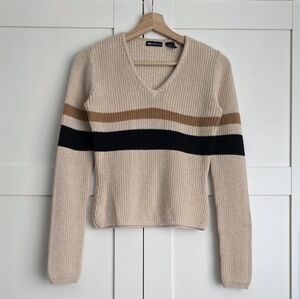 Blue Asphalt V-Neck Sweater - Beige, Black, and Brown